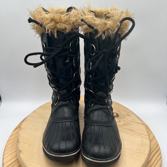 Sorel Tofino II Waterproof Boots Womens 9 Black Insulated Winter Faux Fur - Picture 2 of 12